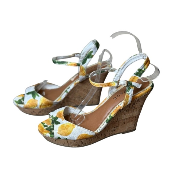 Rampage Y2K Crissy Lemon Wedge Platform Sandals 8.5M Yellow White Casual Party - Picture 7 of 14